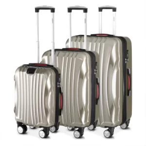 Ikarus Hard Shell Set 3 Piece Champagne Suitcase