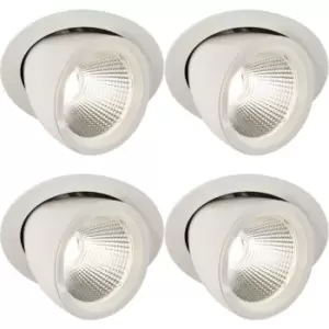 4 PACK Fully Adjustable Ceiling Downlight - 36W Cool White LED - Matt White