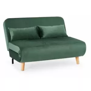 Keller Green Velvet double Futon Sofa Bed