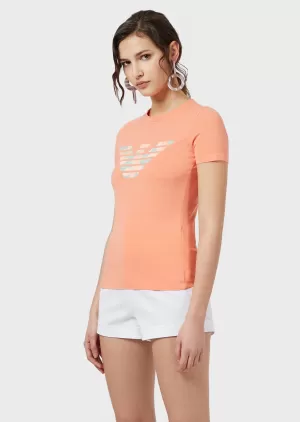 Emporio Armani Eagle T-Shirt Orange Size L Women