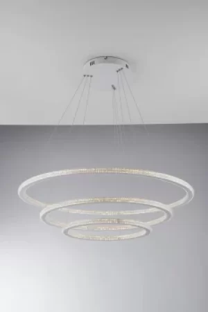 Bryant Integrated LED 3 Tier Circular Crystal Pendant Light, 4000K