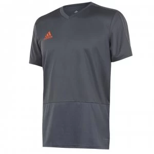 adidas Climacool V Neck T-Shirt Mens - Grey/Orange