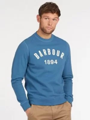 Barbour John Logo Sweatshirt, Blue, Size XL, Men