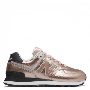 New Balance 574 Metallic Trainers - Rose Gold