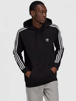 adidas Originals 3-Stripe Pullover Hoodie - Black/White Size M Men