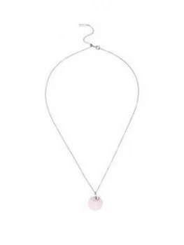 Olivia Burton Bejewelled Bee Necklace Silver & Rose Quartz