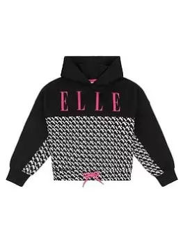 Elle Girls Oversized Boxy Cut and Sew Hoodie - Black, Size Age: 7-8 Years, Women