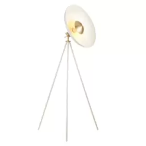 Milan Complete Floor Lamp, Warm White, Brushed Brass Plate