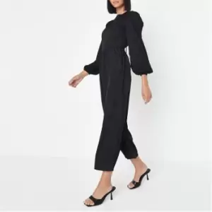 Missguided Back Long Sleeve Jumpsuit - Black