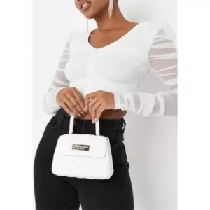 Missguided Qulted Top Handle Bag - White