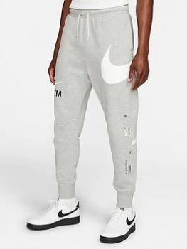 Nike Sportswear Swoosh Pants - Grey/White Size M Men