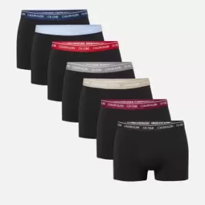 Calvin Klein 7-Pack Waistband Cotton-Blend Trunks - M