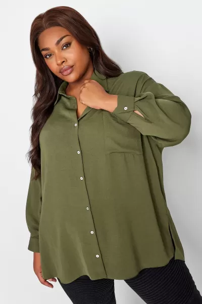 Yours Cuff Sleeve Shirt Green