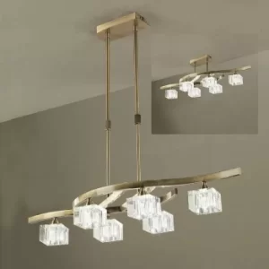 Cuadrax telescopicSemi Ceiling Light 6 Bulbs G9, antique brass