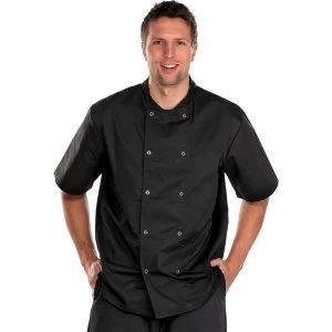 Click Workwear Chefs Jacket Short Sleeve Small Black Ref CCCJSSBLS Up