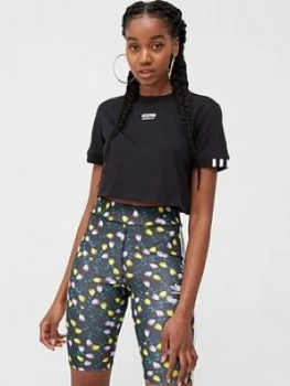 adidas Originals Cropped T-Shirt - Black, Size 16, Women