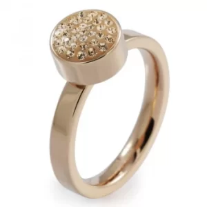 Ladies Folli Follie PVD rose plating Size P Bling Chic Ring