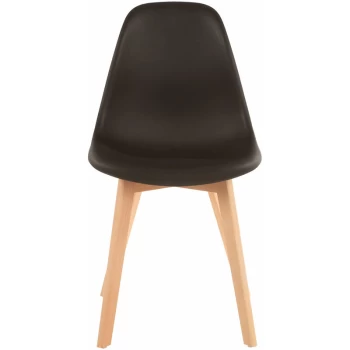 Premier Housewares - Stockholm Black Chair with Wood Legs