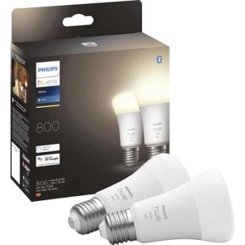 Philips Lighting Hue LED light bulb (pack of 2) 871951431902800 EEC: F (A - G) Hue White E27 Doppelpack 2x800lm 60W E-27 18 W Warm white EEC: F (A - G