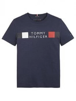 Tommy Hilfiger Boys Short Sleeve Global Stripe T-Shirt - Navy