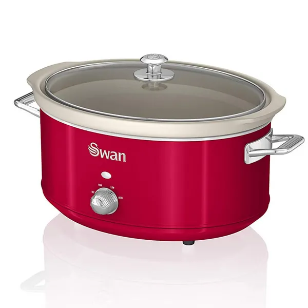 Swan 6.5L Red Slow Cooker Retro