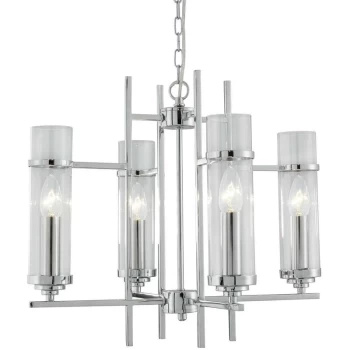 Searchlight Lighting - Searchlight Milo - 4 Light Multi Arm Ceiling Pendant Chrome, Glass Four, E14