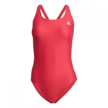 adidas Womens Must Haves Fit Solid Swimsuit - Power Pink / White