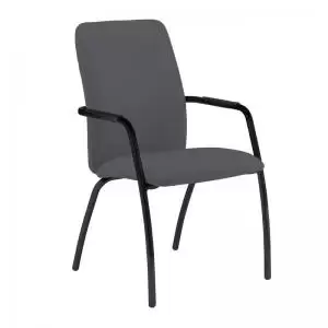 Tuba Black 4 leg frame conference chair with fully upholstered back -