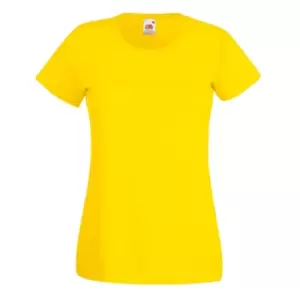 Fruit Of The Loom Ladies/Womens Lady-Fit Valueweight Short Sleeve T-Shirt (L) (Yellow)