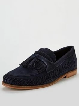 KG Fringe Tassle Woven Loafer, Navy, Size 12, Men