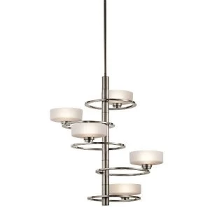 5 Light Multi Arm Chandelier Classic Pewter Finish, G9