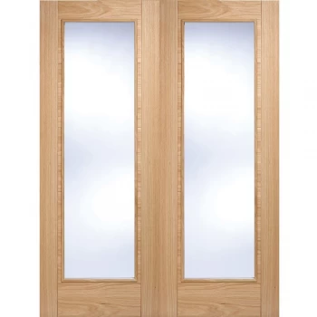 LPD Vancouver Fully Finished Oak Glazed Internal Door Pair - 1981mm x 1220mm (78 inch x 48 inch)