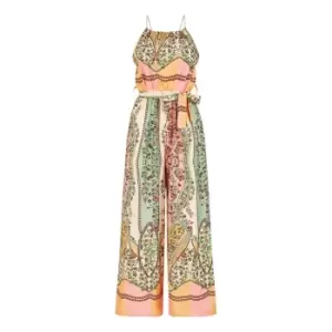 Mela London Paisley Print Halter Neck Jumpsuit - Pink