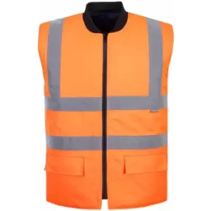 Portwest - S469 Orange Sz 4XL Hi-Vis Reversible Body warmer Hi-Viz Visibility