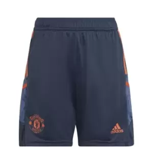 adidas Manchester United Training Shorts 2022 2023 Juniors - Blue