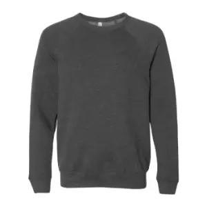 Bella + Canvas Unisex Adult Fleece Raglan Sweatshirt (XS) (Dark Grey Heather)