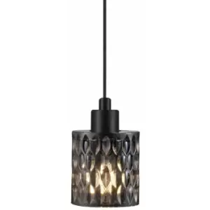 Nordlux Lighting - Nordlux Hollywood Cylindrical Pendant Ceiling Light Smoke Glass, E27