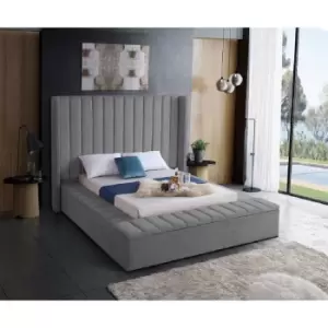 Kensington Bed King Plush Velvet Grey