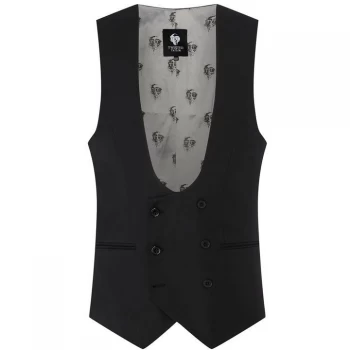 Twisted Tailor Plain Waistcoat - Black