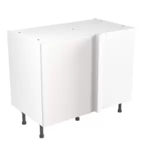 KitchenKIT Slab 100cm Blind Corner Base Unit - Gloss White