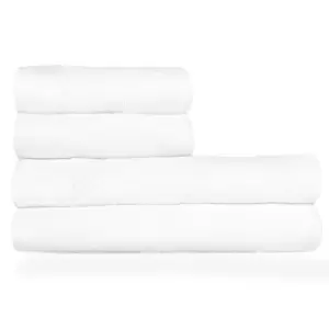 Textured Weave 4 Piece Hand/Sheet Towel Set White