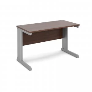 Vivo Straight Desk 1200mm x 600mm - Silver Frame Walnut Top