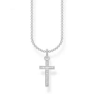 THOMAS SABO Silver Cubic Zirconia Cross Necklace KE2043-051-14-L45V