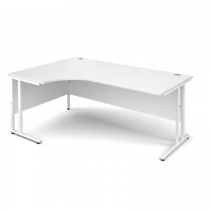 Maestro 25 WL Left Hand Ergonomic Desk 1800mm - White Cantilever Frame