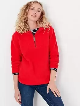 Joules Jeanie Half Zip Fleece - Red, Size 20, Women