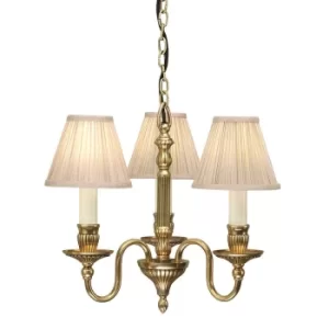 Fitzroy 3 Light Multi Arm Ceiling Pendant Candle Chandelier Brass, E14