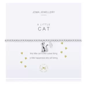 Joma Jewellery A Little Cat Bracelet, Brass - Silver