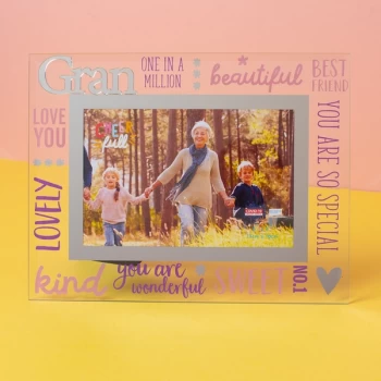 6" x 4" Cheerful Glass Photo Frame - Gran