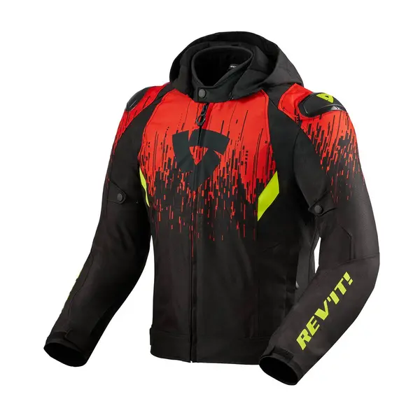 REV'IT! Quantum 2 H2O Jacket Black Red Size 2XL