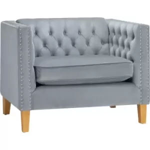 Florence Snuggle Chair Grey Velvet